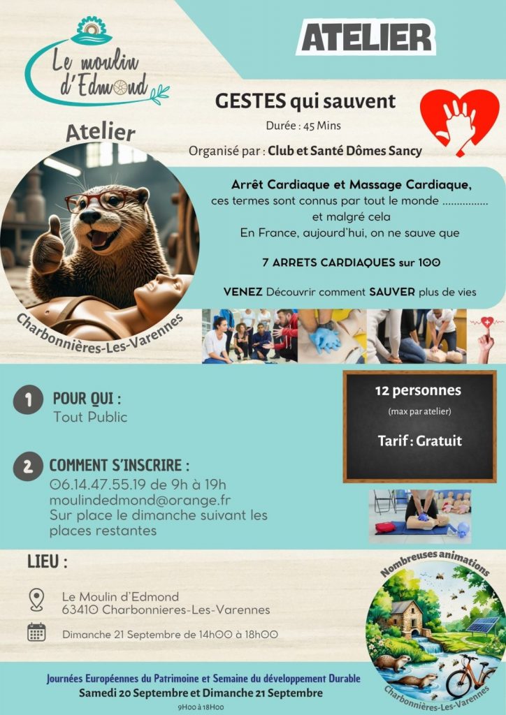 Atelier : apprendre les gestes qui Sauvent – Le moulin d’Edmond en fête