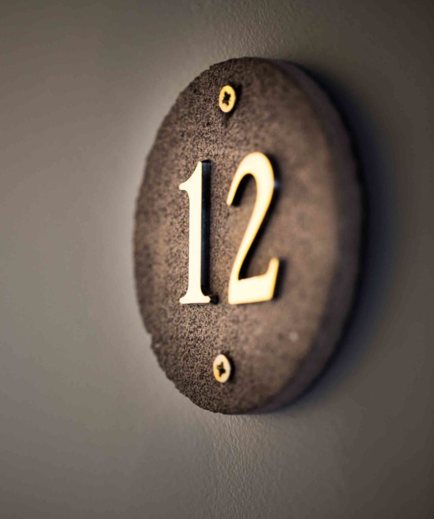 Door number at hotel