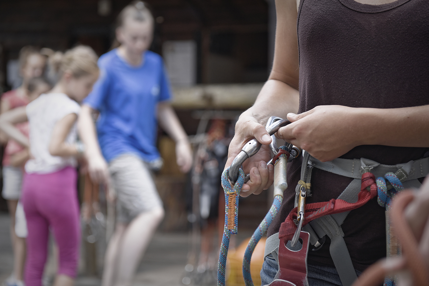 Treetop adventure course at Parc Écureuil in Châtel-Guyon