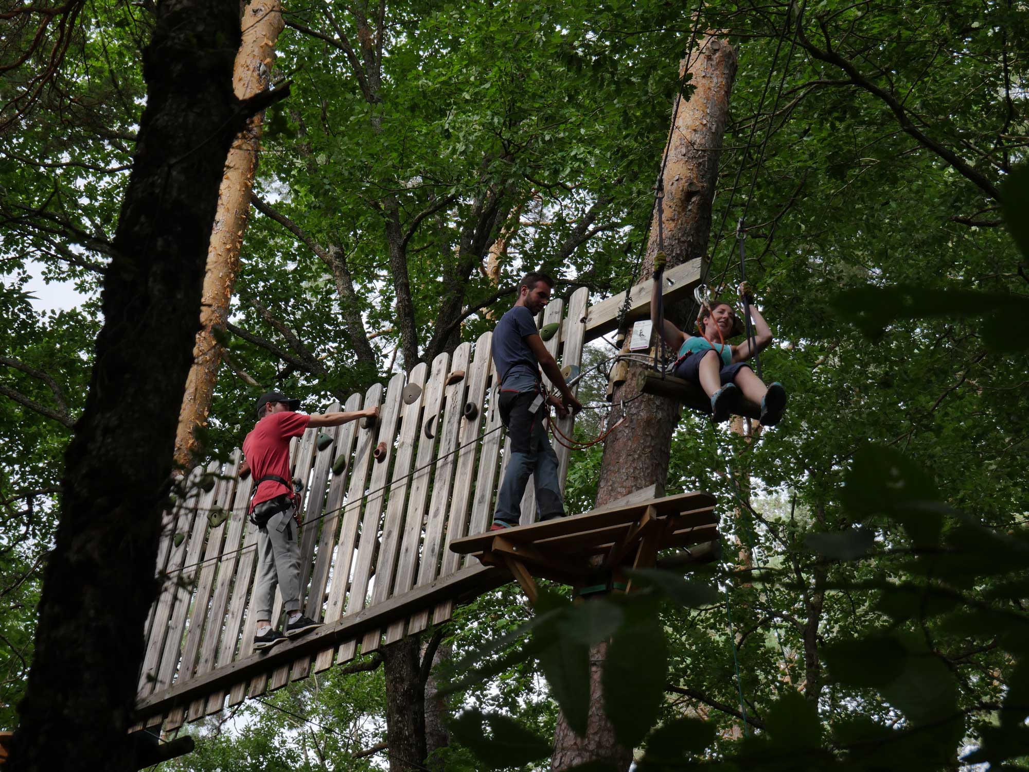 Treetop adventure course at Parc Écureuil in Châtel-Guyon