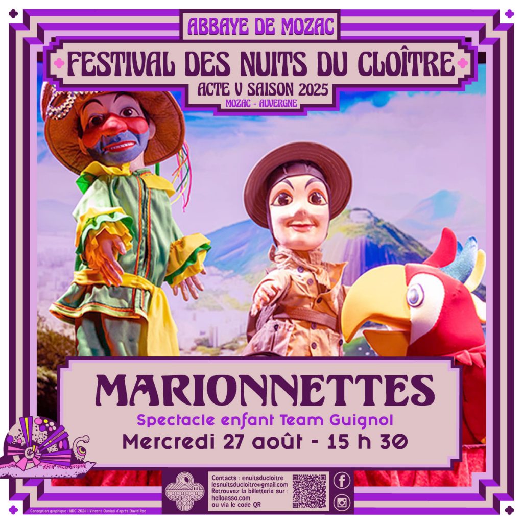 Spectacle marionnettes – Festival Les Nuits du cloître – abbaye de Mozac