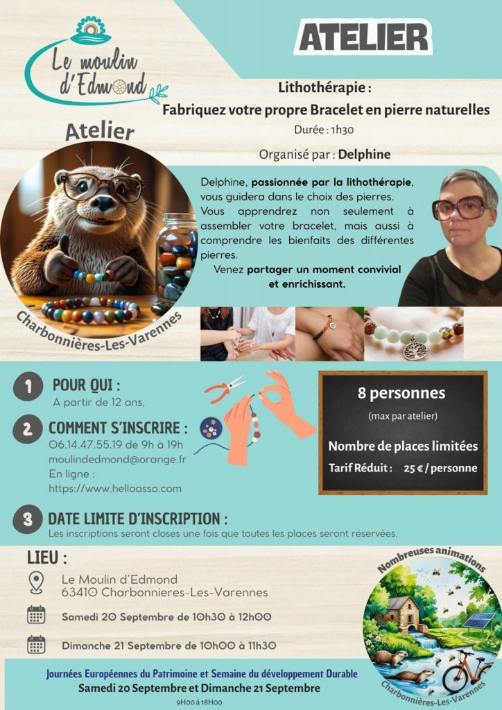 Lithothérapie :  Fabriquez votre propre Bracelet en pierre naturelles – Le Moulin en Fête