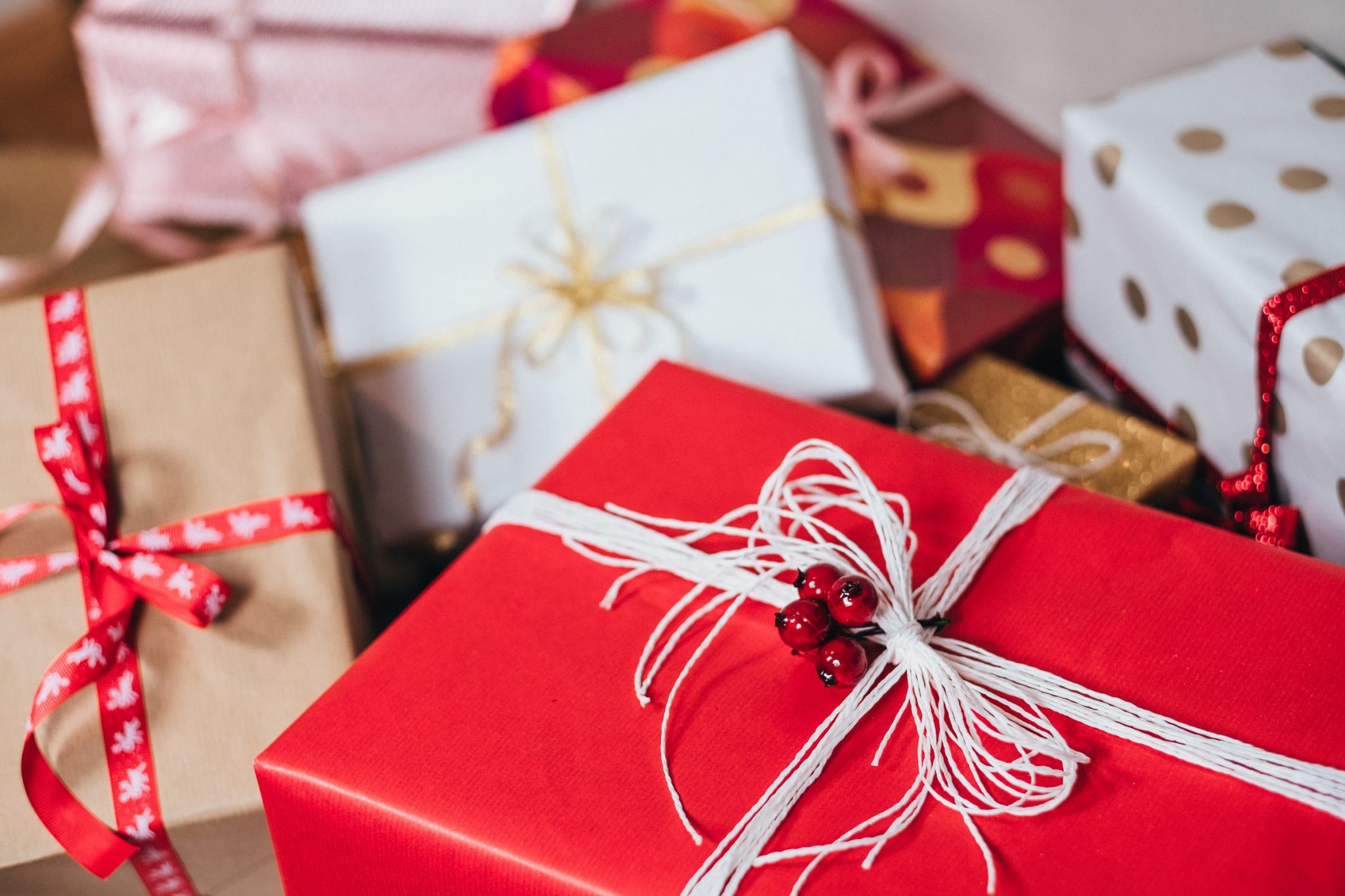 Paquets cadeaux de Noël