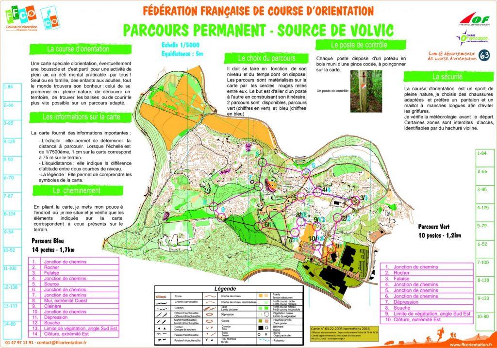 Parcours d’orientation permanent à Volvic