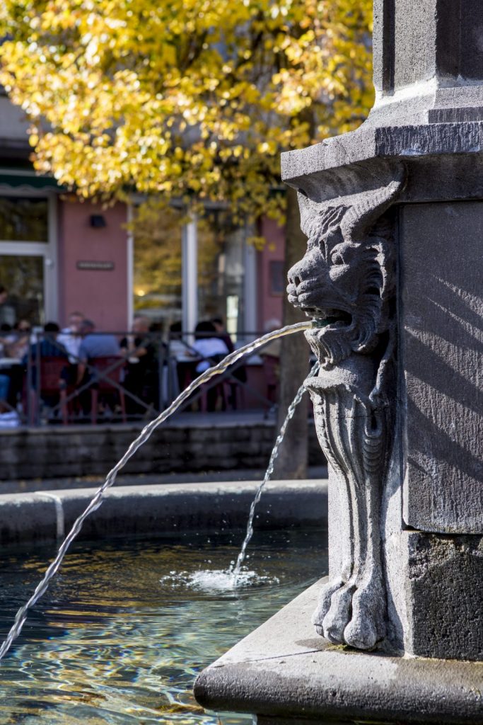 Fontaine aux lions cornus