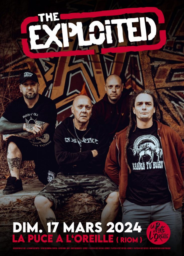 Concert The Exploited + Hot Action Waxing : Punk