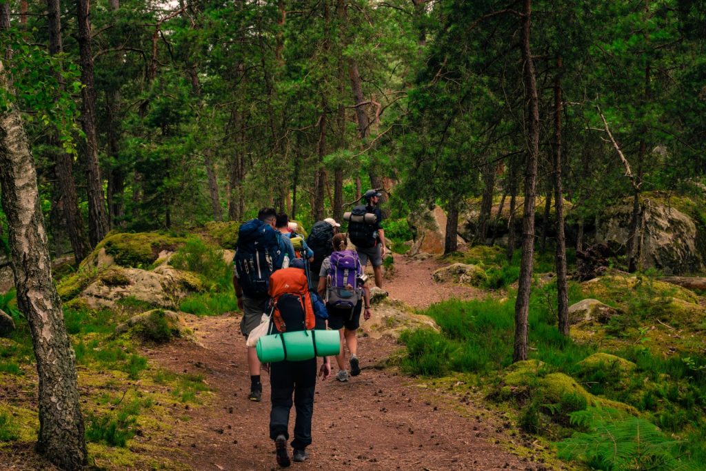 David Blondeau Guide de Randonnée avec son groupe