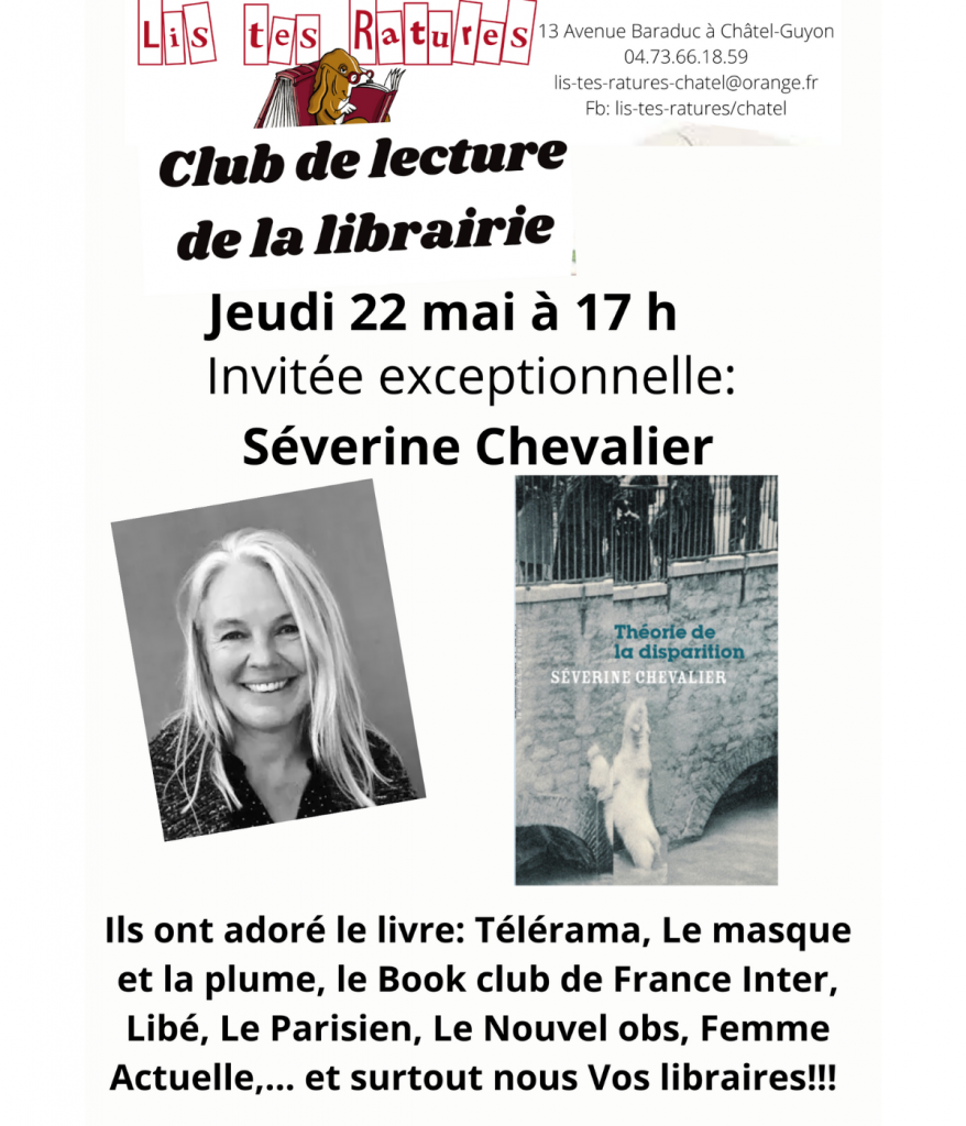 Club de lecture : Séverie Chevalier « Théorie de la disparition »