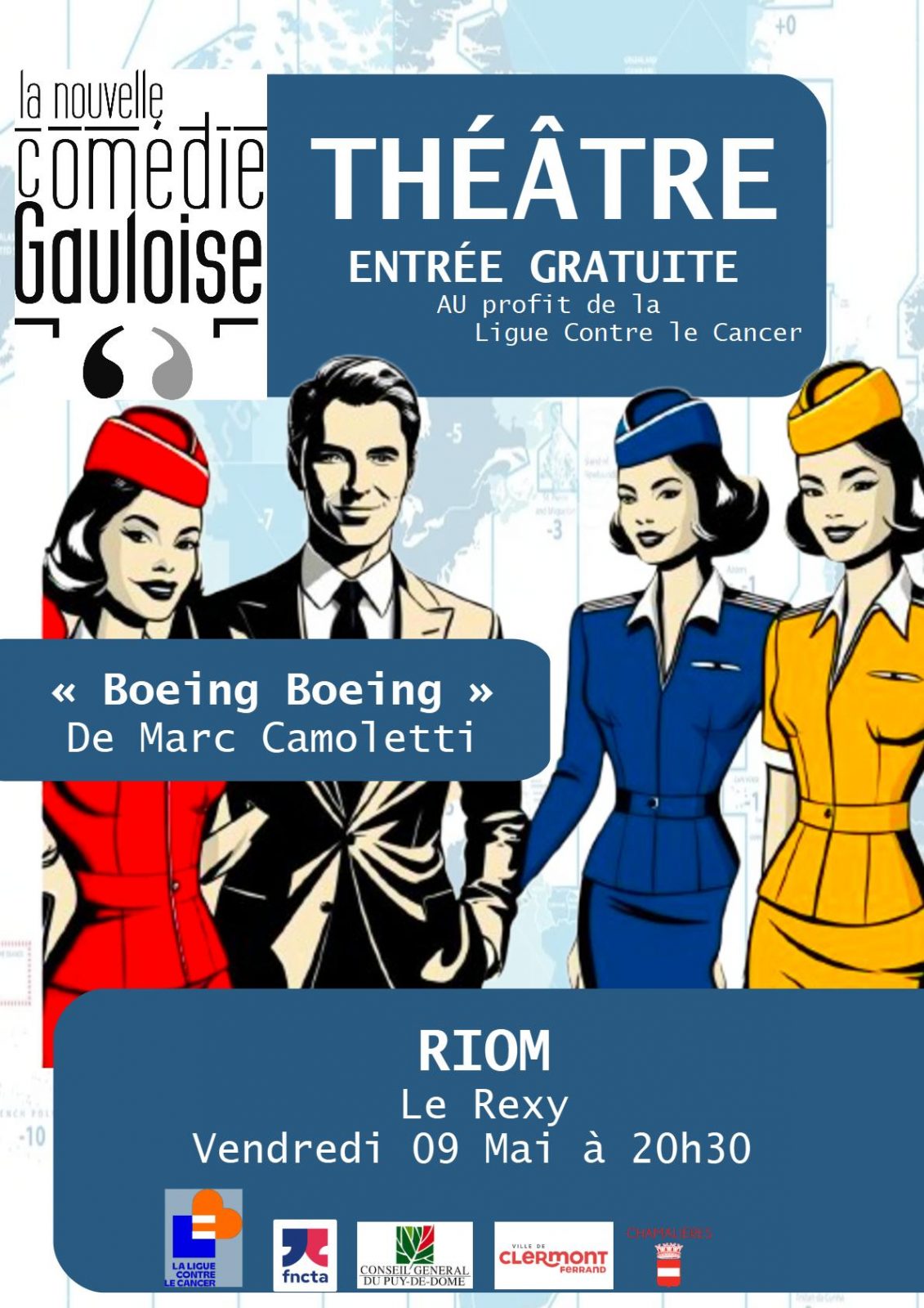 Théâtre « Boeing Boeing » au profit de la Ligue Contre le Cancer