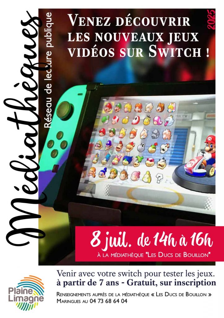 Venez découvrir les nouveaux jeux vidéos sur Switch