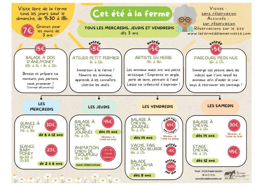 Atelier petit fermier à La Ferme de la Marinette_Chapdes-Beaufort