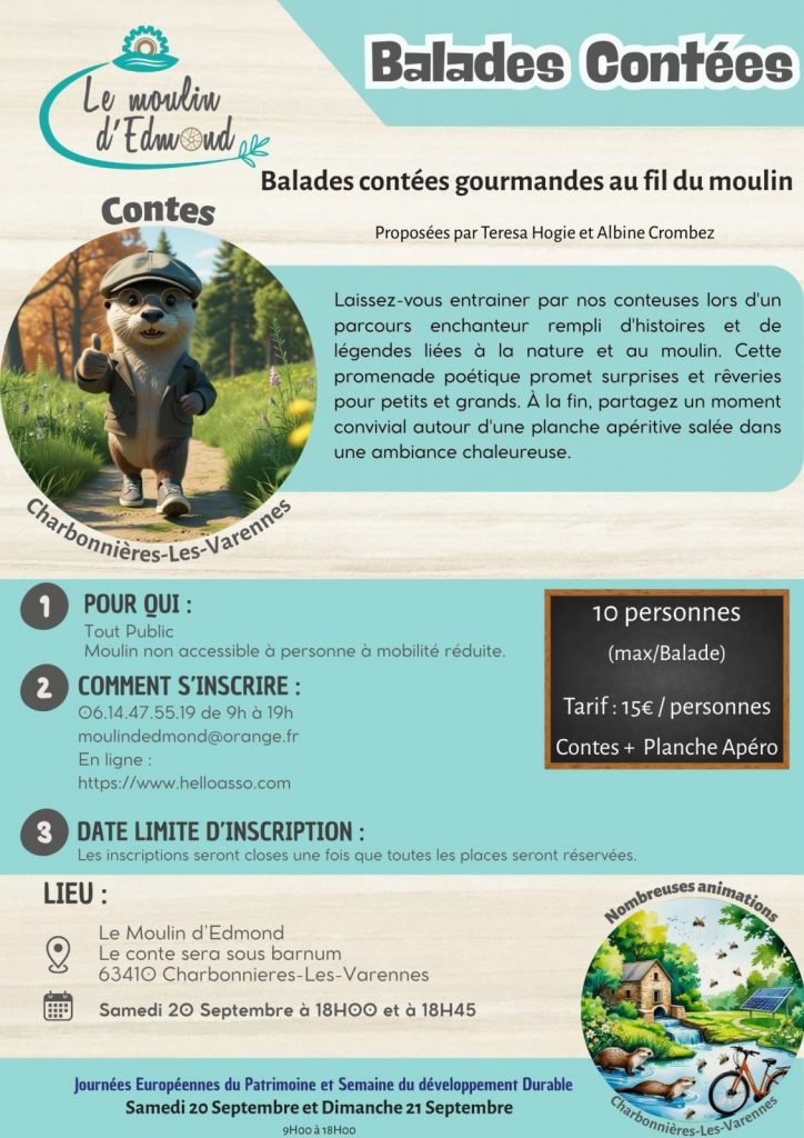 Balades contées gourmandes au fil du moulin – Le moulin d’Edmond