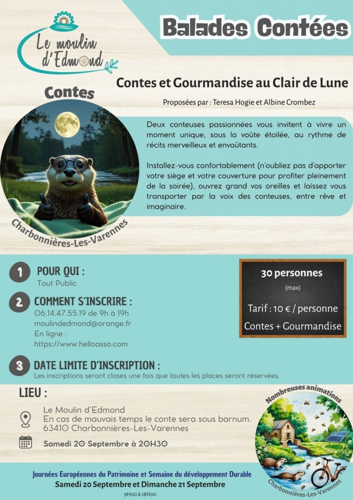 Contes et Gourmandise au Clair de Lune – Le moulin d’Edmond
