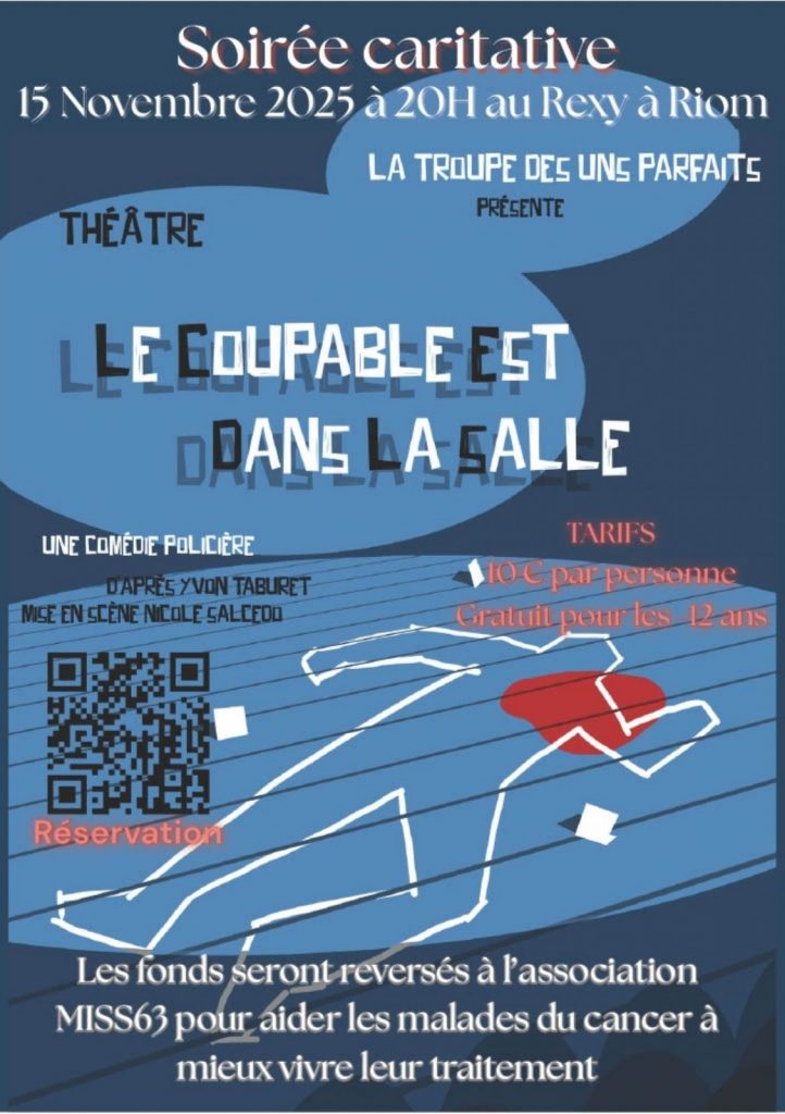 Théâtre: soirée caritative pour miss63 (Moyens Intégratifs en Soins de Support)
