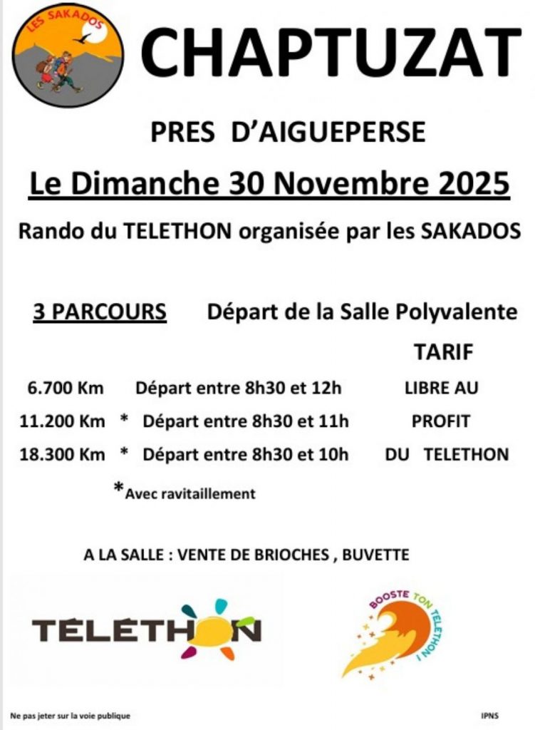 Rando au profit du téléthon